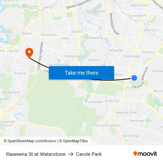 Illaweena St at Waterstone to Carole Park map