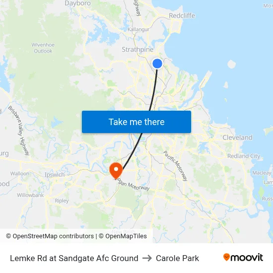 Lemke Rd at Sandgate Afc Ground to Carole Park map