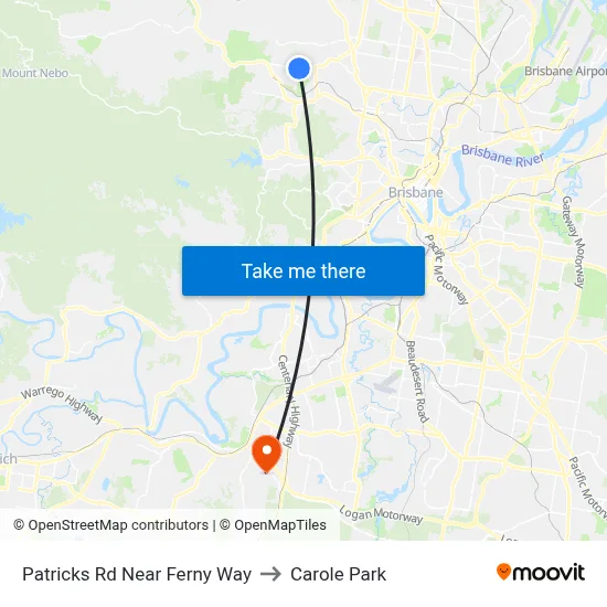 Patricks Rd Near Ferny Way to Carole Park map