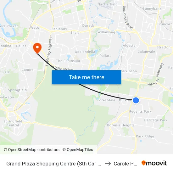 Grand Plaza Shopping Centre (Sth Car Park) to Carole Park map