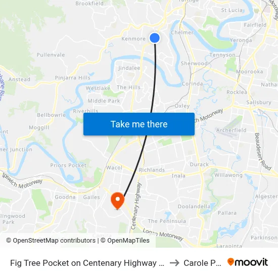 Fig Tree Pocket on Centenary Highway Siding to Carole Park map