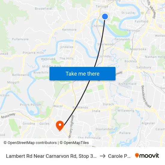 Lambert Rd Near Carnarvon Rd, Stop 36/27 to Carole Park map