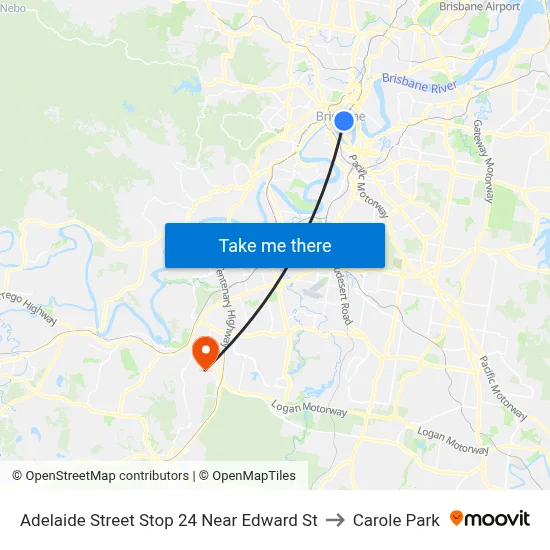 Adelaide Street Stop 24 Near Edward St to Carole Park map