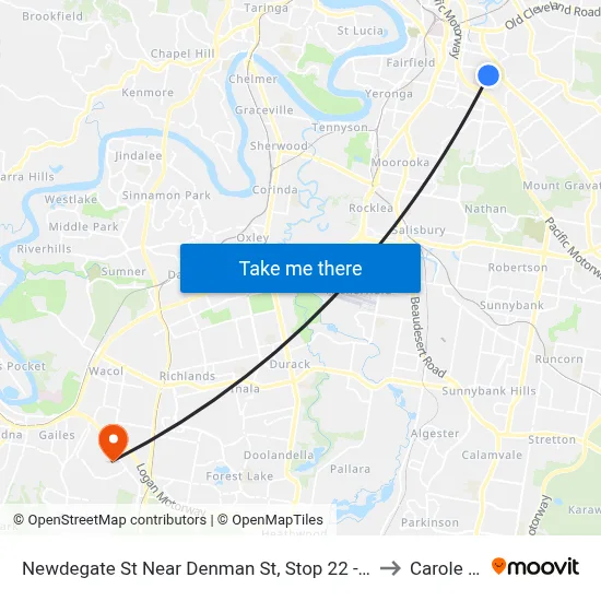 Newdegate St Near Denman St, Stop 22 - Temp Closure to Carole Park map