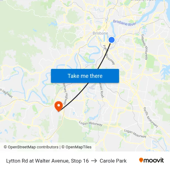 Lytton Rd at Walter Avenue, Stop 16 to Carole Park map