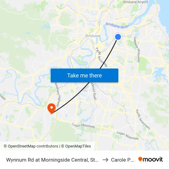 Wynnum Rd at Morningside Central, Stop 30 to Carole Park map