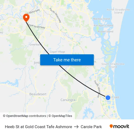 Heeb St at Gold Coast Tafe Ashmore to Carole Park map