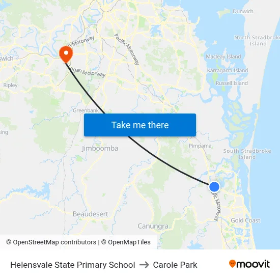 Helensvale State Primary School to Carole Park map