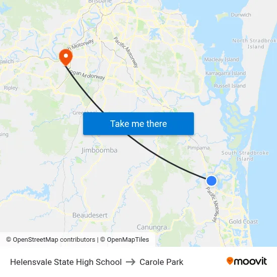 Helensvale State High School to Carole Park map