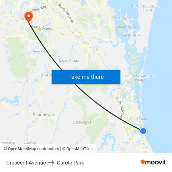 Crescent Avenue to Carole Park map