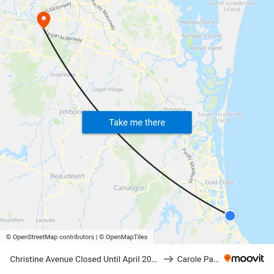 Christine Avenue Closed Until April 2026 to Carole Park map