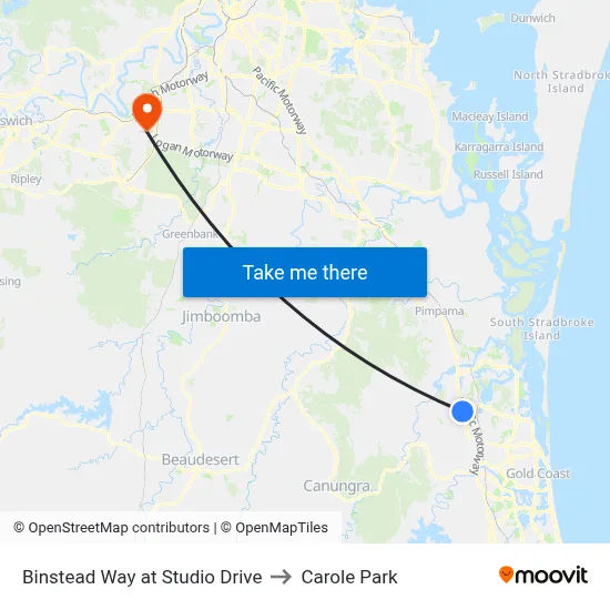Binstead Way at Studio Drive to Carole Park map