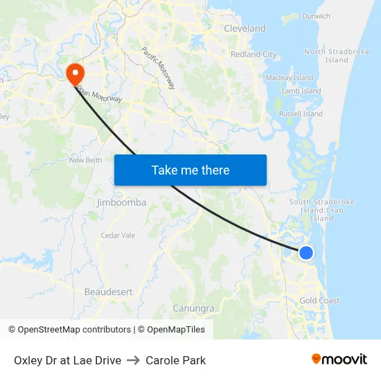 Oxley Dr at Lae Drive to Carole Park map