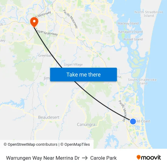 Warrungen Way Near Merrina Dr to Carole Park map