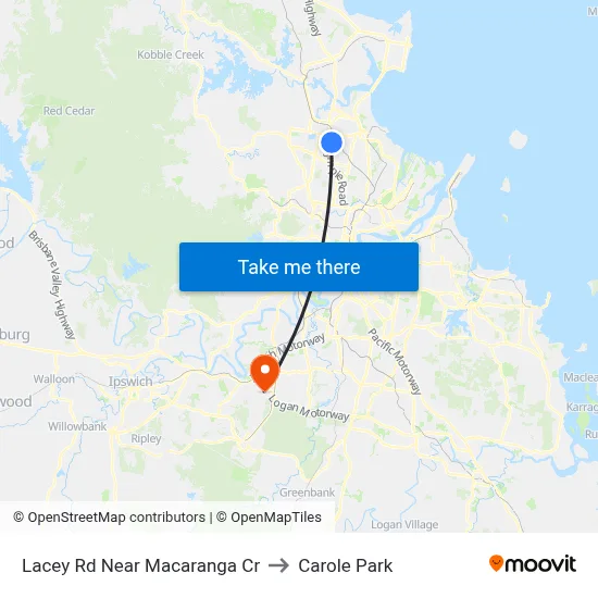 Lacey Rd Near Macaranga Cr to Carole Park map