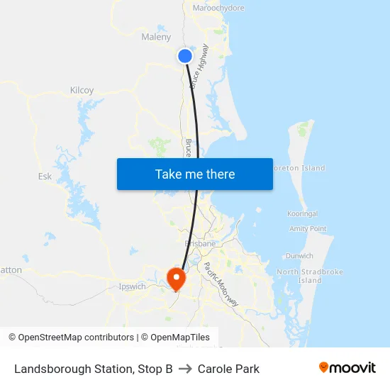 Landsborough Station, Stop B to Carole Park map