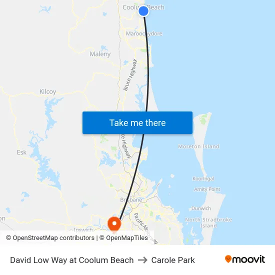 David Low Way at Coolum Beach to Carole Park map