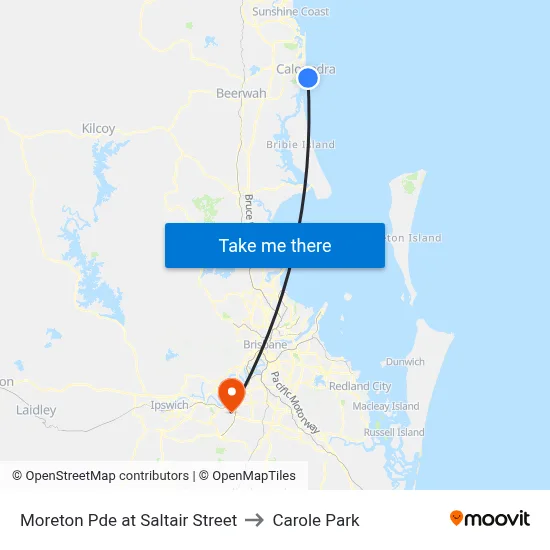 Moreton Pde at Saltair Street to Carole Park map