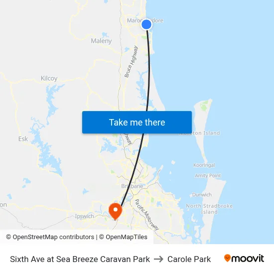 Sixth Ave at Sea Breeze Caravan Park to Carole Park map
