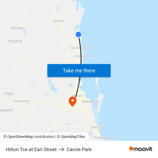 Hilton Tce at Earl Street to Carole Park map