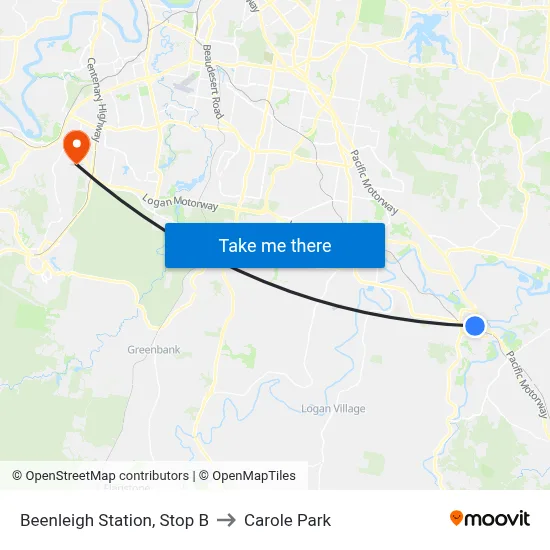 Beenleigh Station, Stop B to Carole Park map