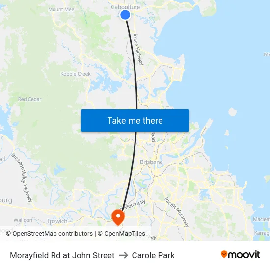 Morayfield Rd at John Street to Carole Park map