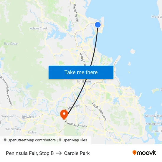 Peninsula Fair, Stop B to Carole Park map