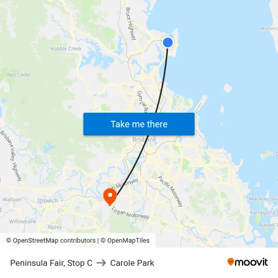 Peninsula Fair, Stop C to Carole Park map