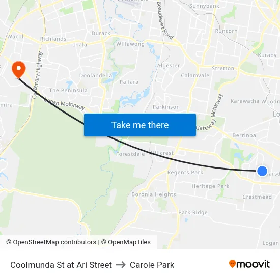 Coolmunda St at Ari Street to Carole Park map