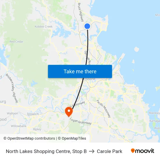 North Lakes Shopping Centre, Stop B to Carole Park map