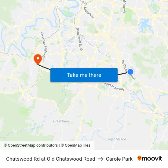 Chatswood Rd at Old Chatswood Road to Carole Park map