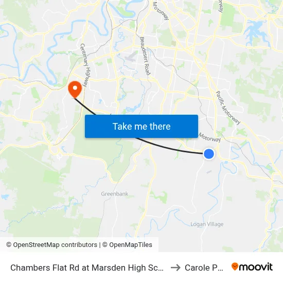 Chambers Flat Rd at Marsden High School to Carole Park map