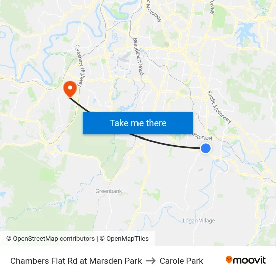 Chambers Flat Rd at Marsden Park to Carole Park map