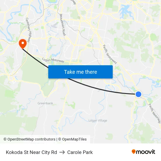 Kokoda St Near City Rd to Carole Park map