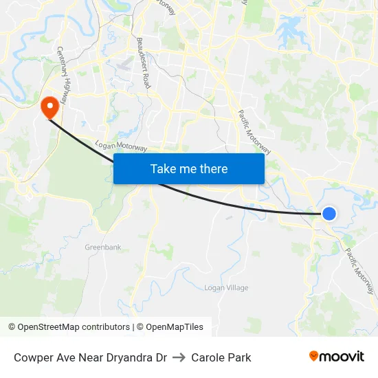Cowper Ave Near Dryandra Dr to Carole Park map