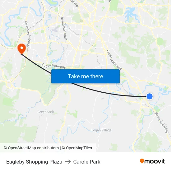 Eagleby Shopping Plaza to Carole Park map