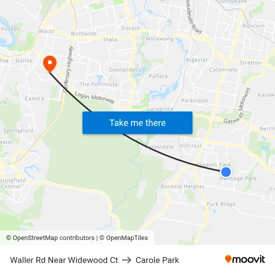 Waller Rd Near Widewood Ct to Carole Park map