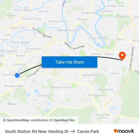 South Station Rd Near Harding St to Carole Park map