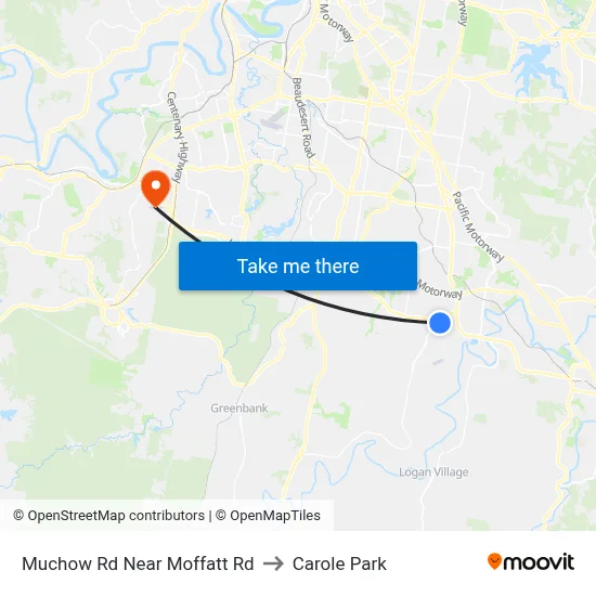 Muchow Rd Near Moffatt Rd to Carole Park map