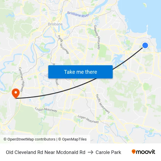 Old Cleveland Rd Near Mcdonald Rd to Carole Park map