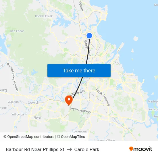Barbour Rd Near Phillips St to Carole Park map