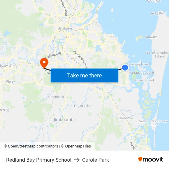 Redland Bay Primary School to Carole Park map