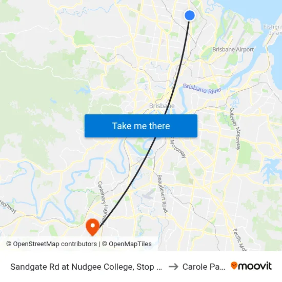 Sandgate Rd at Nudgee College, Stop 17 to Carole Park map