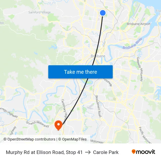 Murphy Rd at Ellison Road, Stop 41 to Carole Park map