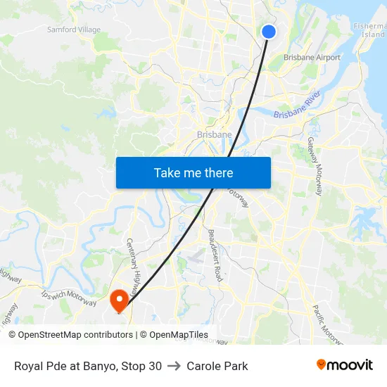 Royal Pde at Banyo, Stop 30 to Carole Park map