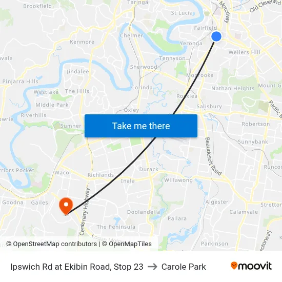 Ipswich Rd at Ekibin Road, Stop 23 to Carole Park map