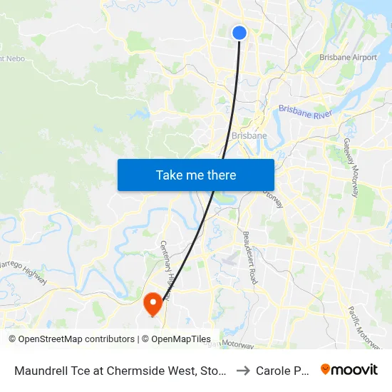 Maundrell Tce at Chermside West, Stop 48 to Carole Park map