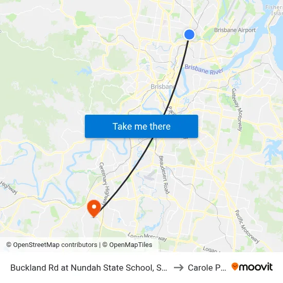 Buckland Rd at Nundah State School, Stop 38a to Carole Park map