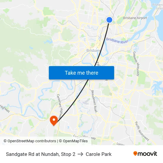 Sandgate Rd at Nundah, Stop 2 to Carole Park map
