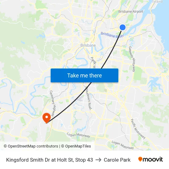 Kingsford Smith Dr at Holt St, Stop 43 to Carole Park map